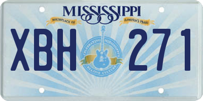 MS license plate XBH271