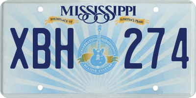 MS license plate XBH274