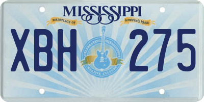 MS license plate XBH275
