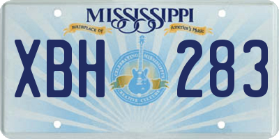 MS license plate XBH283