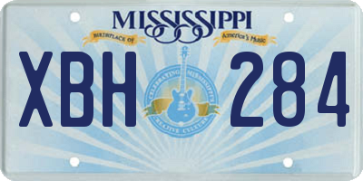 MS license plate XBH284