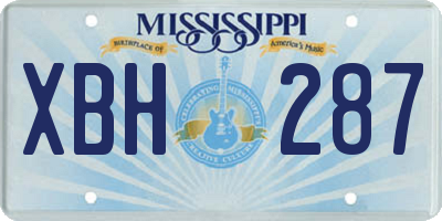 MS license plate XBH287