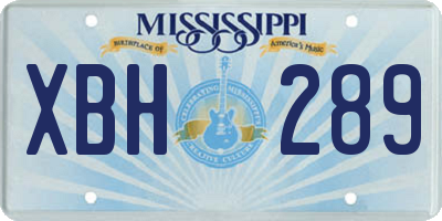 MS license plate XBH289
