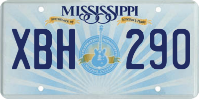 MS license plate XBH290