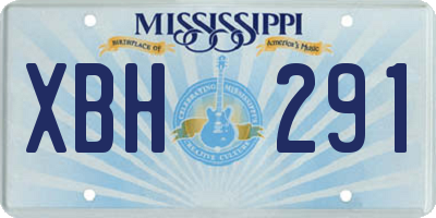 MS license plate XBH291