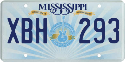 MS license plate XBH293