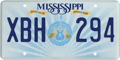 MS license plate XBH294