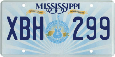 MS license plate XBH299