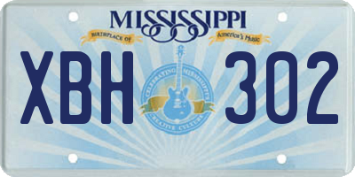 MS license plate XBH302