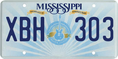 MS license plate XBH303