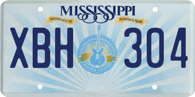 MS license plate XBH304
