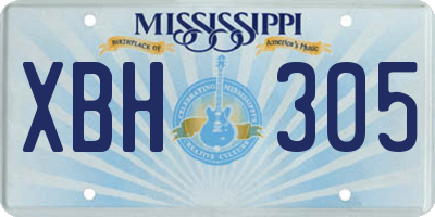 MS license plate XBH305