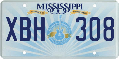 MS license plate XBH308