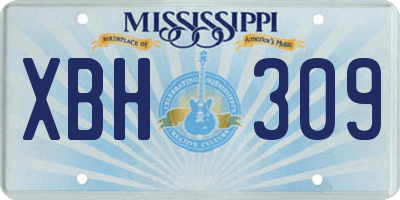 MS license plate XBH309