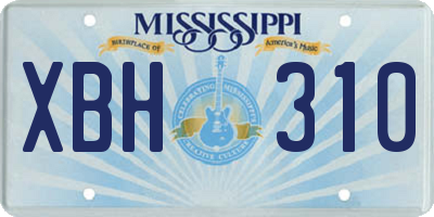 MS license plate XBH310