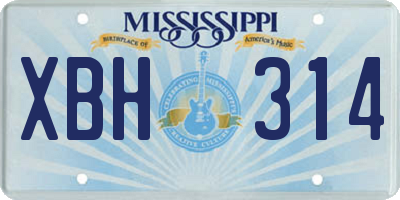 MS license plate XBH314