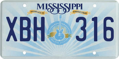 MS license plate XBH316