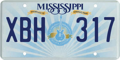 MS license plate XBH317