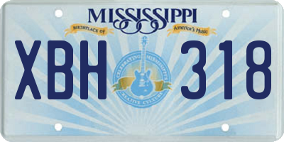 MS license plate XBH318
