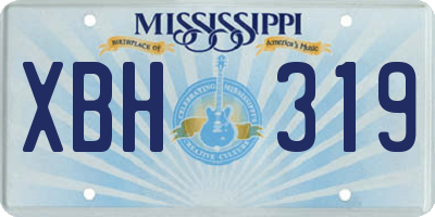 MS license plate XBH319