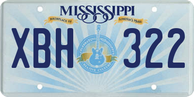 MS license plate XBH322
