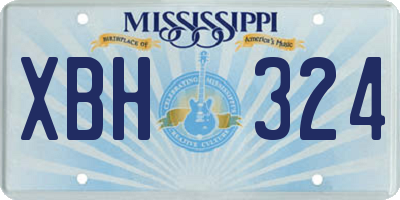 MS license plate XBH324