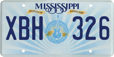 MS license plate XBH326
