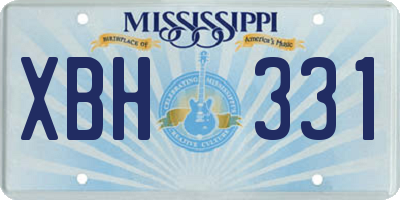 MS license plate XBH331