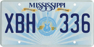 MS license plate XBH336