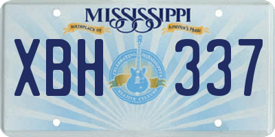 MS license plate XBH337