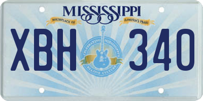 MS license plate XBH340