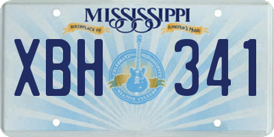 MS license plate XBH341