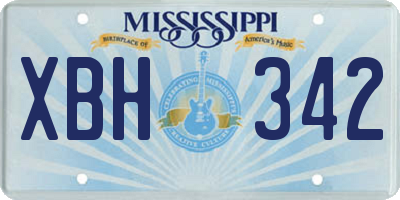 MS license plate XBH342
