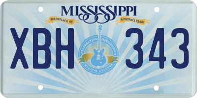 MS license plate XBH343