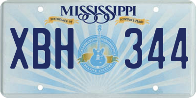 MS license plate XBH344