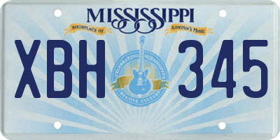MS license plate XBH345
