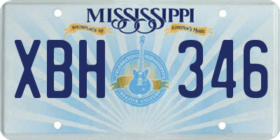 MS license plate XBH346