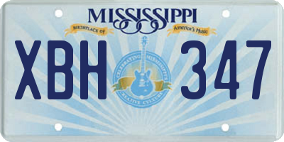 MS license plate XBH347