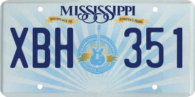 MS license plate XBH351