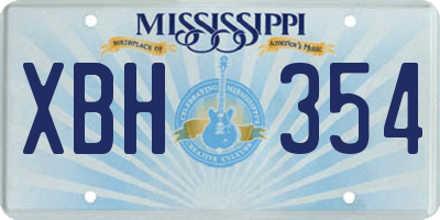 MS license plate XBH354