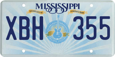 MS license plate XBH355
