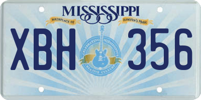 MS license plate XBH356