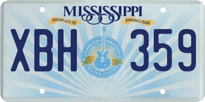 MS license plate XBH359