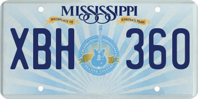 MS license plate XBH360