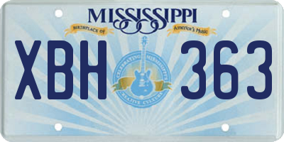 MS license plate XBH363