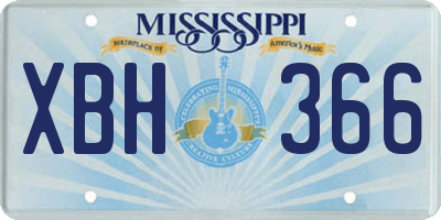 MS license plate XBH366