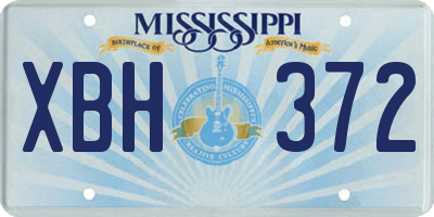 MS license plate XBH372