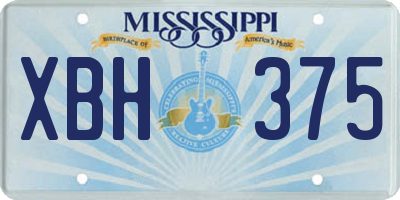 MS license plate XBH375