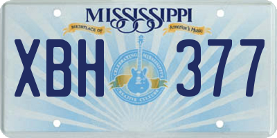 MS license plate XBH377