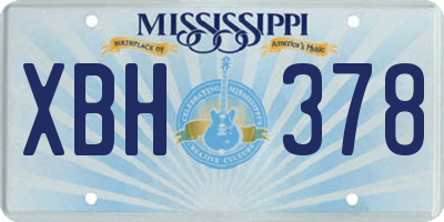 MS license plate XBH378